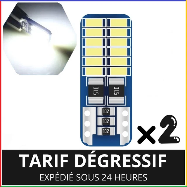 2 Ampoules LED W5W Canbus Pour Feux De Position Ford Kuga - Blanc 6000K