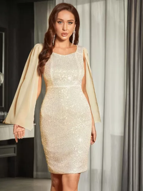  Abito da sera o da cerimonia Abito con paillettes vestito da cocktail e festa 