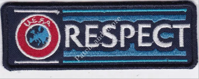 [Patch] SLOGAN UEFA RESPECT rispetto cm 10,5 x 3,5 toppa ricamo REPLICA -1048