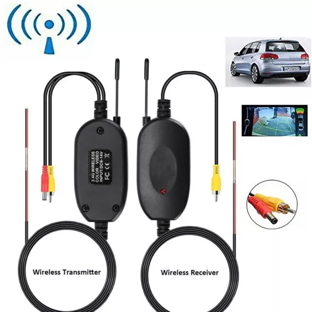 Wireless RCA Video Car Monitor Backup Camera Transmitter Receiver 2.4G Kit