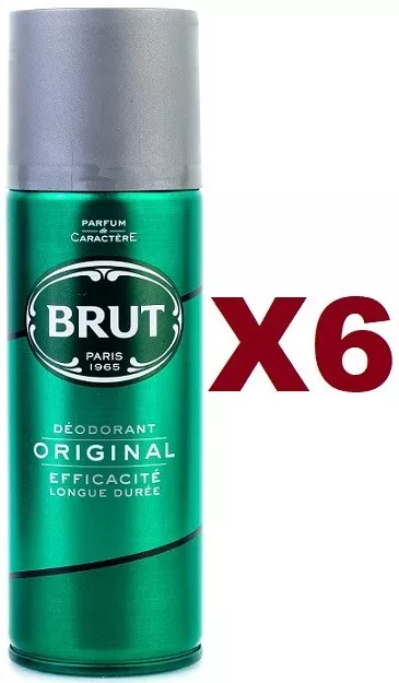 6 Pz Brut Original Deodorante Spray Deo Lunga Durata 200Ml