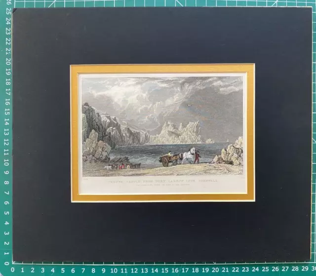 1831 Antique Print; Treryn Dinas, Castle & Logan Rock, Cornwall after T. Allom