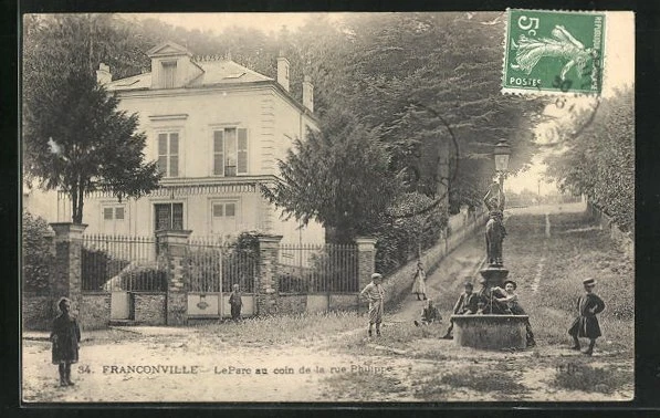 CPA Franconville, Le Parc au coin de la rue Philippe 1906