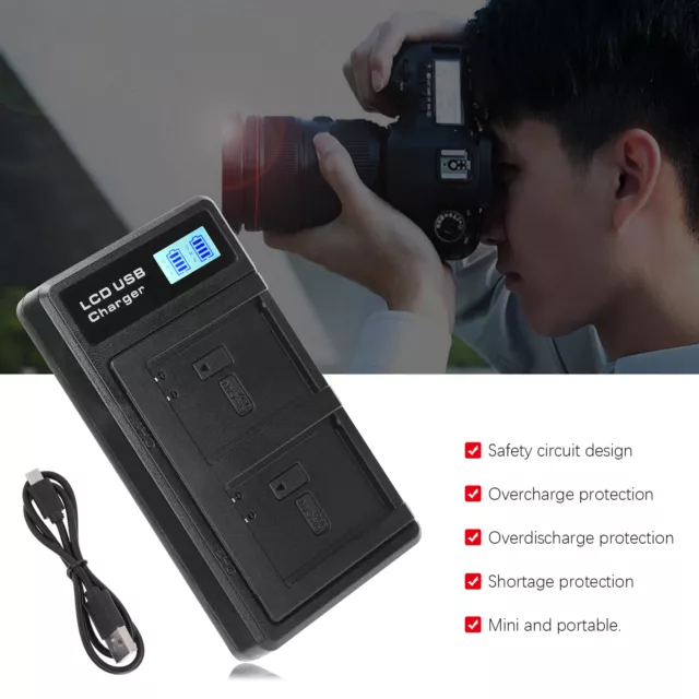 Camera Battery Charger For NB‑10L Camera Dual Charger With LCD Display Scre SDS