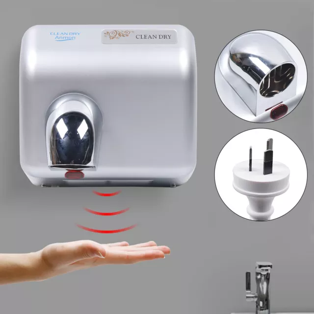 Wall Mounted Powerful Automatic Electric Hand Dryer  Stainless Steel Commercial