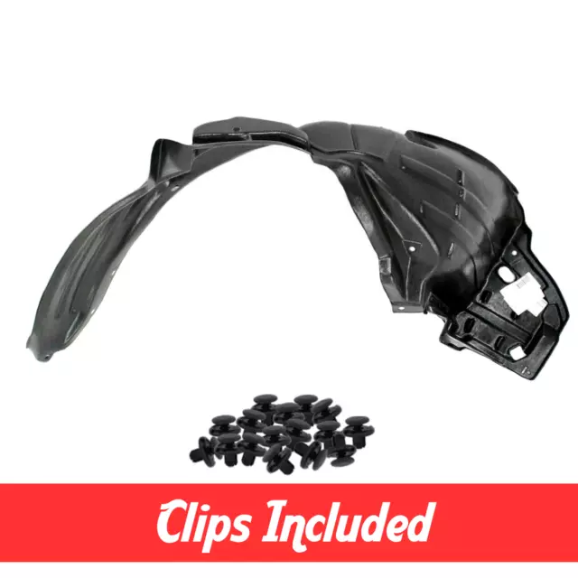 Front Left Driver Side Fender Liner w/ Clips For 2007-2008 Honda Fit HO1250112