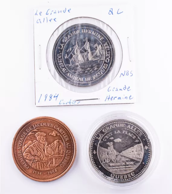 Lot of 3 La Grande Alle Quebec Private Trade Tokens 1984 & 1985 Canada