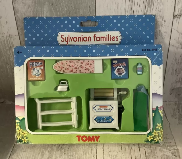 Sylvanian Families Wash Day Set Complete Boxed Vintage  1980s Tomy Set 3446