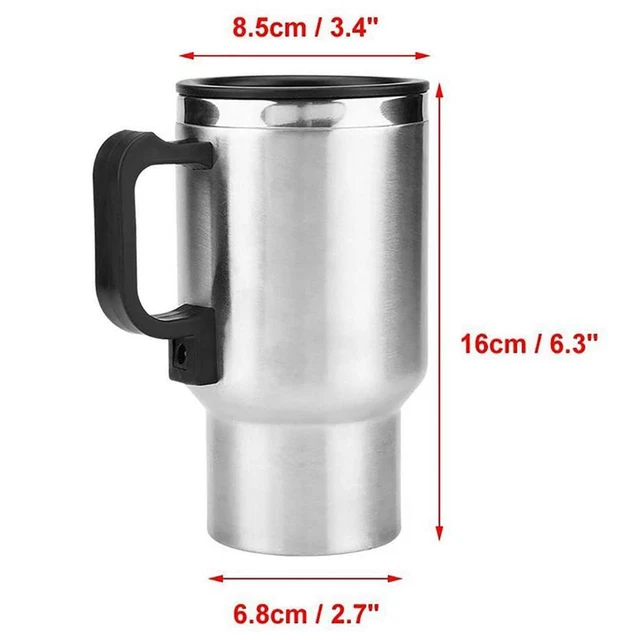 500ml 12V Travel Coffee Heated Mug Car Based Heating Kettle Cup Steel L0K2 10