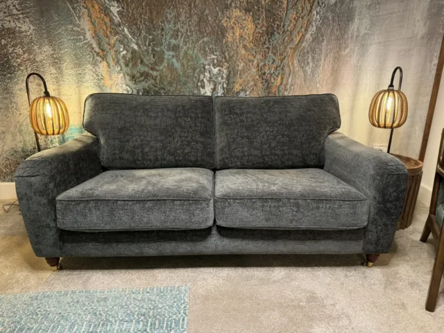 2 Seater Sofa Dark Grey - Loaf Style Vintage Sofa With Castor Feet