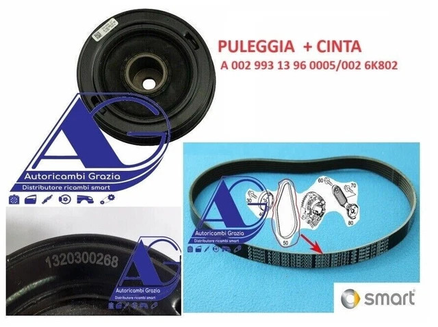 Puleggia Smorzatore Per Smart Fortwo 451 - Ricambio Compatibile Con Modelli 2007-2024