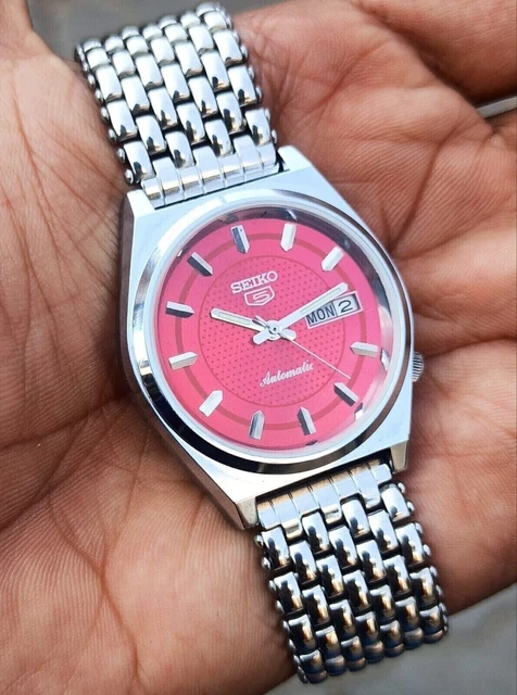 Orologio da polso da uomo vintage Seiko 5 automatico con giorno e data con...