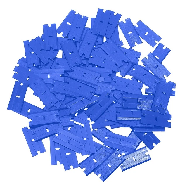 Nuevo raspador de plástico duradero 100x cuchillas de afeitar de doble filo etiqueta segura