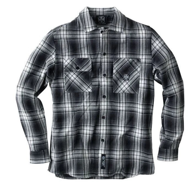 Chemise Manches Courtes West Coast Choppers Homme Grise - Motif Harley, Neuve Avec étiquette
