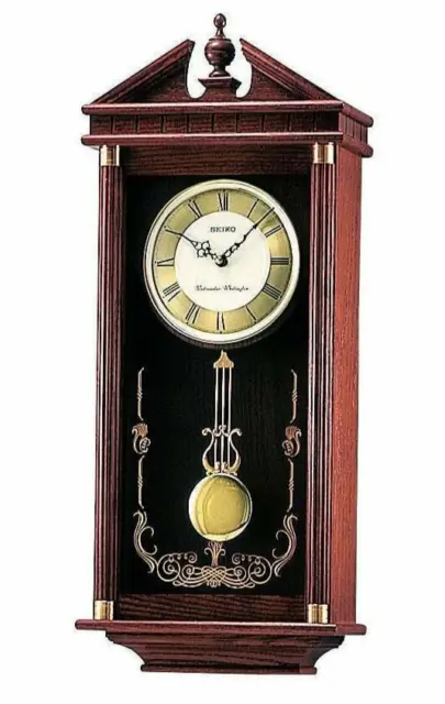 Seiko Clocks Wooden Westminster Chime Pendulum Wall Clock QXH107B - SCRUFFY BOX