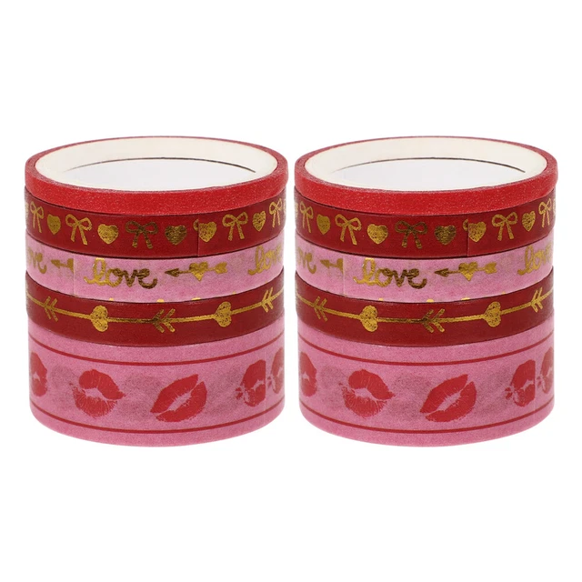 10 rollos hágalo usted mismo cinta adhesiva amor y cinta adhesiva cinta adhesiva de color hecha en sí misma