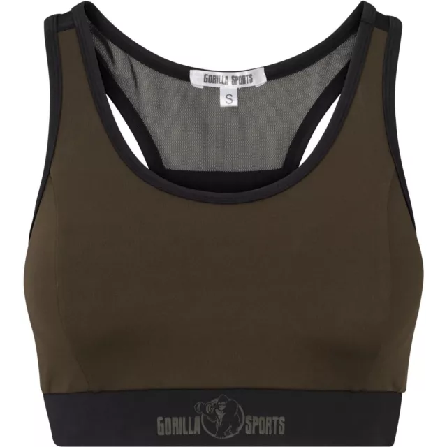 GORILLA SPORTS® Bra Fitness BH Yoga Damen Crop Top Ohne Bügel Gepolstert Gr.M