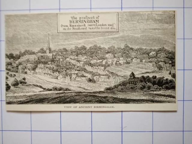 View of ancient Birmingham England illustration 1891