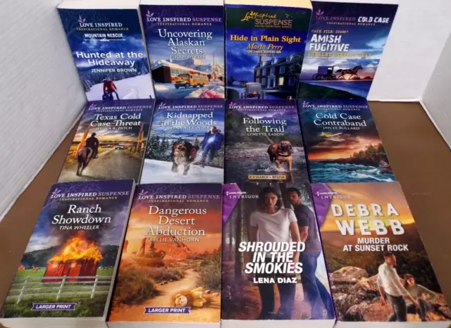 Lot Of 12 Harlequin Suspense Love Inspired Romance  Books ~ 2 Lg. Print ~ 6 New