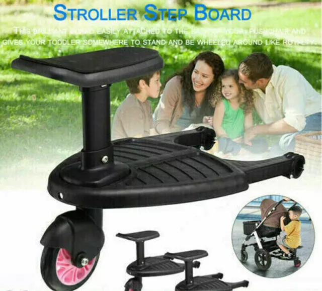 Stroller Step Board Toddler Standing Board Wheel Skateboard Kids For Prams Pink