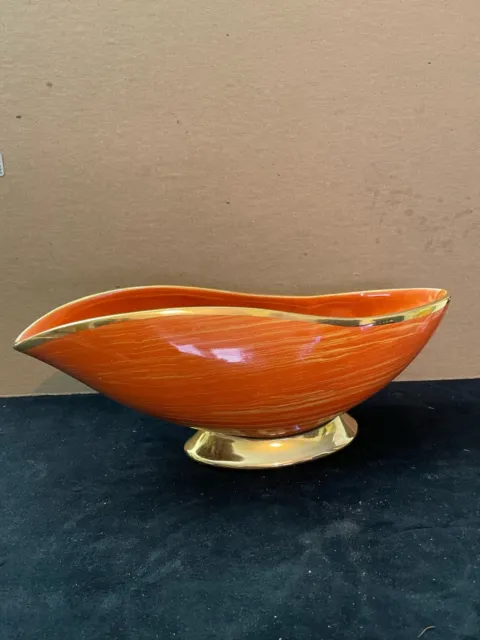 VINTAGE | McCoy USA Shafer 23K gold guaranteed Orange Harmony line Pottery