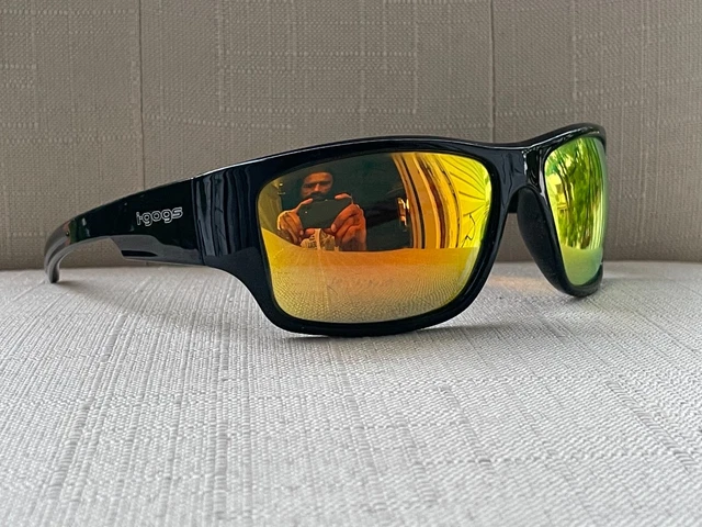 i-gogs Sunglasses Men Wrap Sport Eye Wear Mirror Lenses Black Frame
