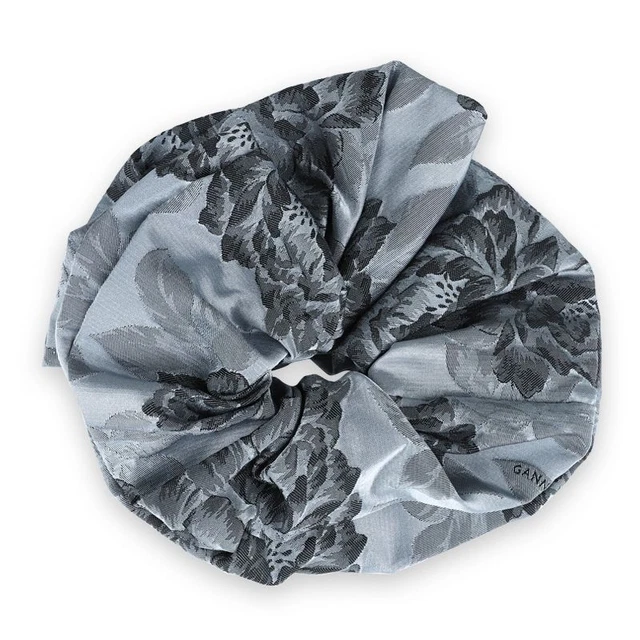 GANNI| (Grey Botanical Jacquard Scrunchie (A6431 628)) GANNI BOTANICAL SCRUNCHIE (Illusion Blue) A6431 628