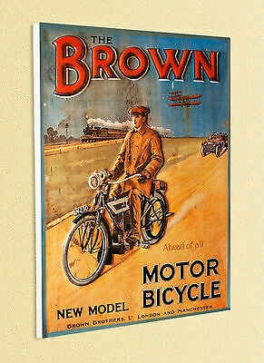 PLAKAT BROWN BROTHERS MOTORRAD BICYCLE LONDON MANCHESTER 187 auf Platte gezogen