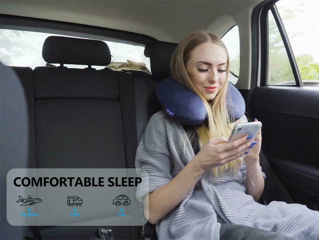 U-shaped Inflatable Airplane Pillow Neck Travel Pillows Head and Neck Support US 5
