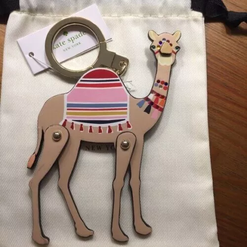 NWT Kate Spade Keychain Leather Camel Bag Charm Key Fob Rhinestone woru0230 NWT Kate Spade Keychain Leather Camel Bag Charm Key Fob Rhinestone woru0230
