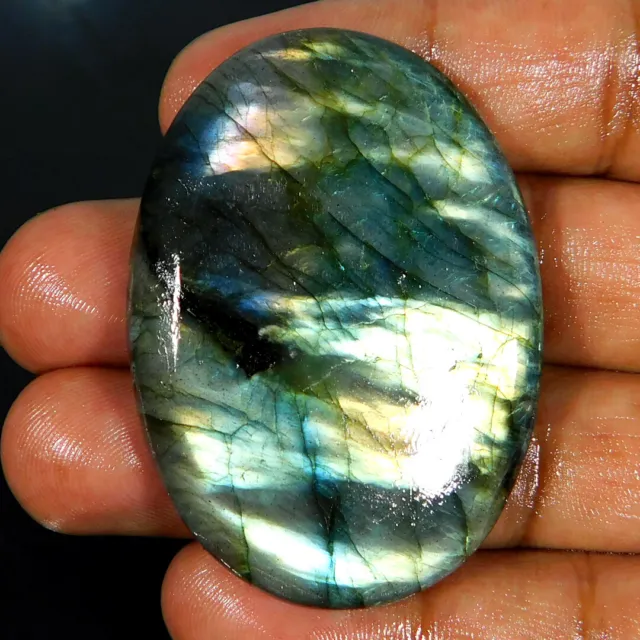 LABRADORITE Oval Cabochon Natural SPECTROLITE Loose Gemstone 49x36x07mm 117.65Ct