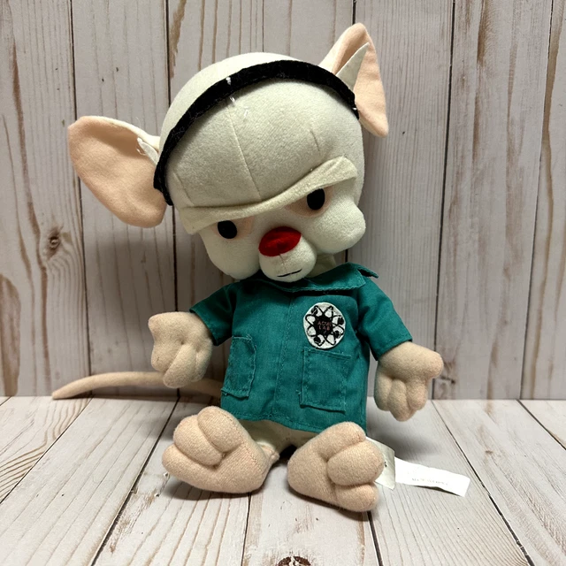 THE ANIMANIACS PINKY and the Brain Mouse Plush Stuffed Animal Acme Lab