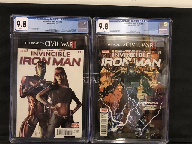 Invincible Iron Man #7 #9 CGC 9.8 1st Print Cameo Full Riri Williams Ironheart