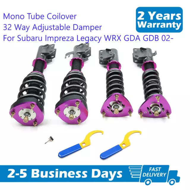 32 Ways Adjustable Damper Mono Coilovers Struts For Subaru Impreza WRX 2002-2007