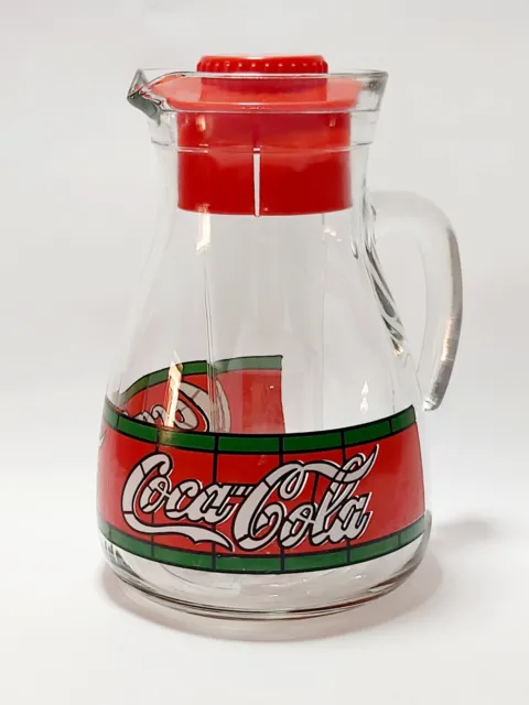 Caraffa Coca Cola Brocca di vetro vinta con porta ghiaccio completa