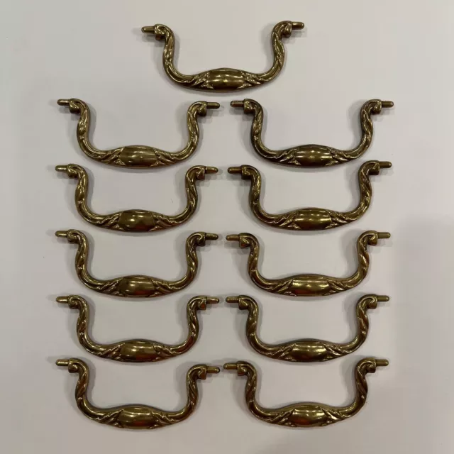 Qty 11  Antique Vintage Dresser Furniture Cabinet Pulls Handles Hardware Curved