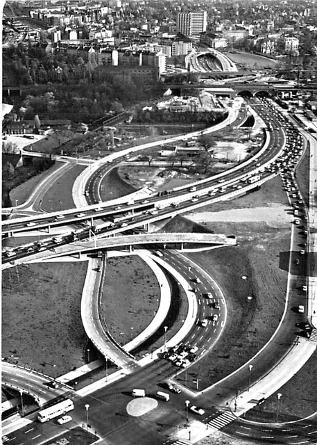 Berlin AK Stadtring Bundesautobahn Blick vom Funkturm Ansichtskarte ungelaufen