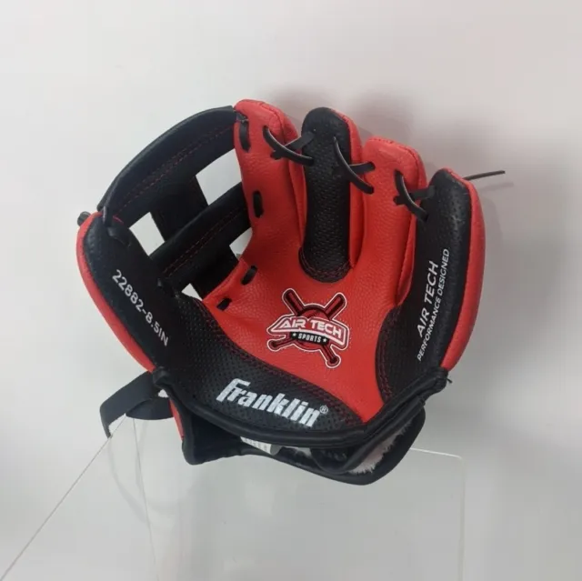 Franklin Air Tech Baseball Glove Kids Youth 8.5” - Red Black 22882 Soft RHT