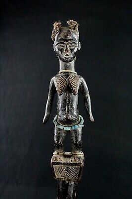 Art Africain Tribal African Arte - Rare Bâton Cérémoniel Dan sur Socle - 57 Cms
