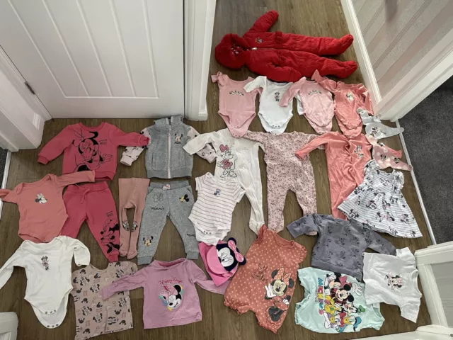Baby girls Disney Minnie Mouse huge clothing bundle size 6-9 months!