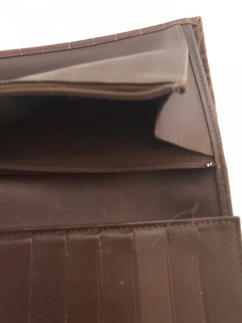 Longchamp Cognac Brown Croc Embossed Leather Continental Bifold Wallet 7