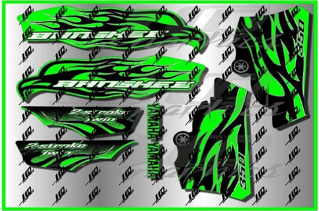 Full Graphics Kit For Yamaha Banshee ATV - High Gloss, Thick Blue Decal Set (Full Body)