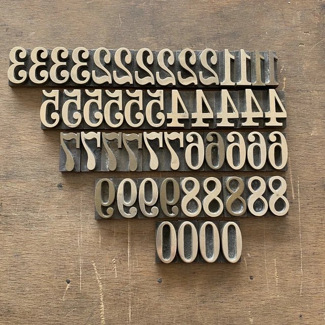 24 mm PRÄGESCHRIFT - Zahlen Messingschrift Prägetypen Buchbinder Handvergoldung