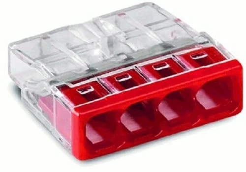100 X WAGO Borne de Connexion Type 2273-204 Rouge 4 x 0,5 -2,5qmm