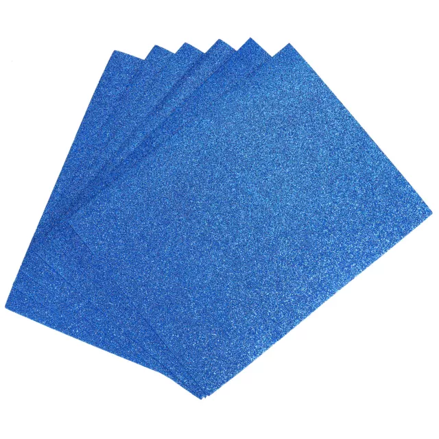 EVA Foam Sheets Glitter Bright Blue 10.8 x 8.5 Inch 2mm Thick Crafts Foam 15Pcs