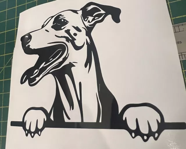 1x  Greyhound Dog Vinyl Sticker Decal Window Glass Craft Laptop Car Van