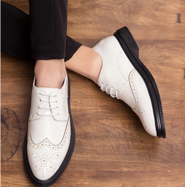 Mens Brogue Dress Formal Leather Shoes Carved Wing Tip Lace up Oxfords Business