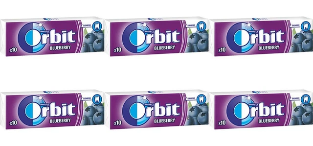 6 gomme da masticare Orbit Blueberry, 0,5 once. (14 g.)