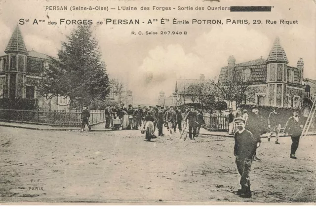 95 Persan #Mk33171 L Usine Des Forges Sortie Des Ouvriers