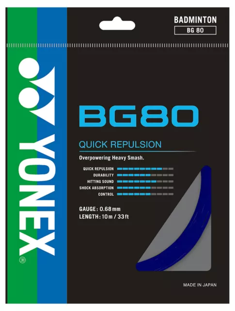 Yonex BG80 0.68mm Badminton Strings Set